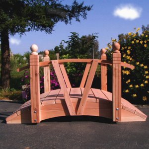 buy V Series Hand Made Natural 100% Redwood Bridges For Gardens, Paths, & Ponds